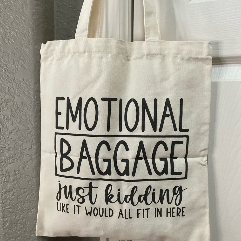 Cream Tote Bag with Black Print